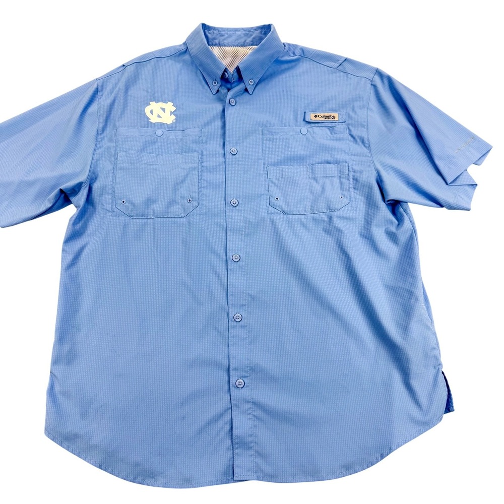North Carolina Tar Heels Shirt Mens XL Blue NCAA Basketball Columbia PFG Fishing